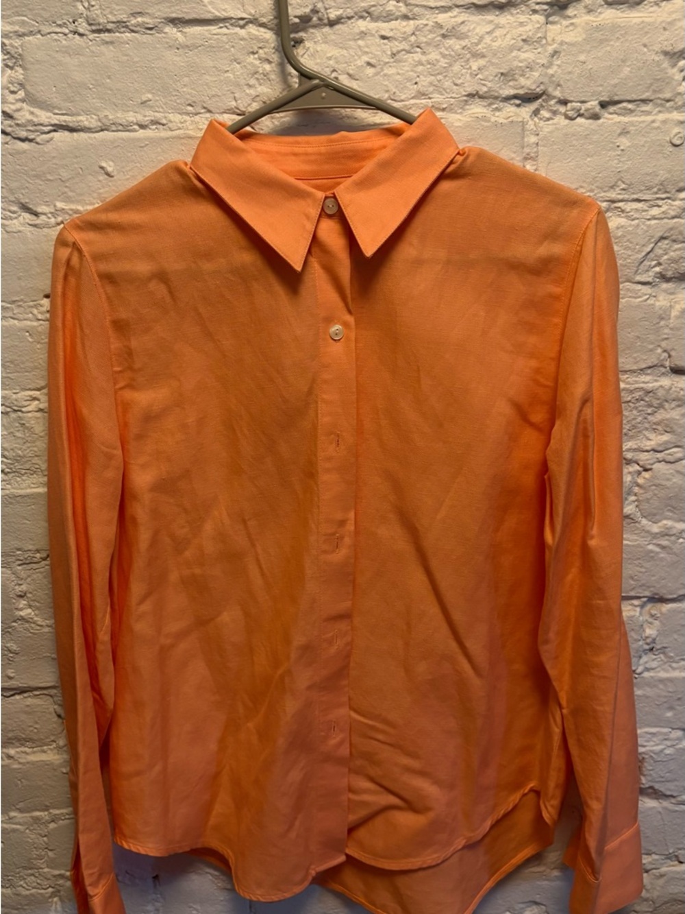 Calvin Klein Women's Orange Button-Down Shirt